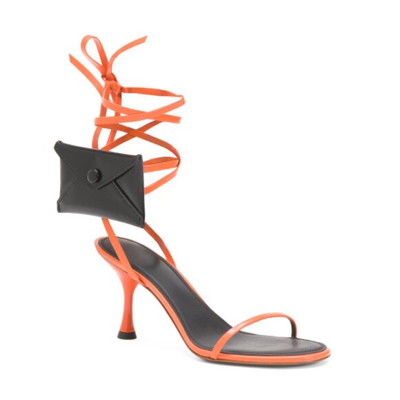 NEOUS  Italy Leather Mintaka Ankle Strap Mini Bag Heeled Sandals - Picture 1 of 2